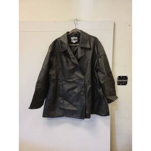 COOLWEAR Womens‎ Black Faux Leather Jacket 3X Plus Size Coat Outerwear